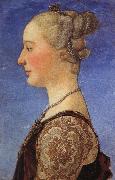 Piero pollaiolo Portrait of a Woman oil on canvas
